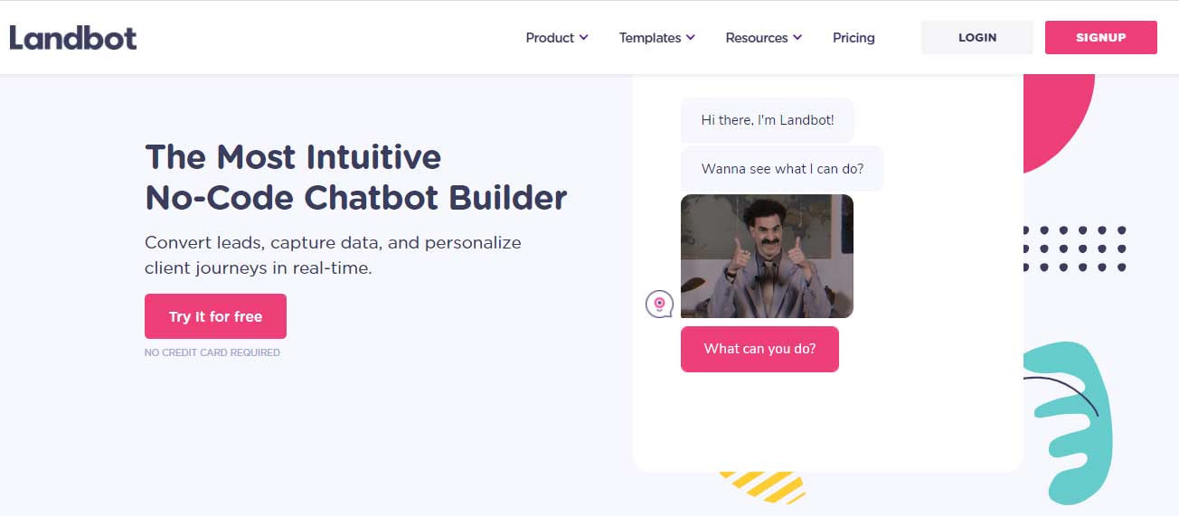 Landbot.io: Best for visual chatbot builders who want no-code flows for lead gen and support on website/WhatsApp.
