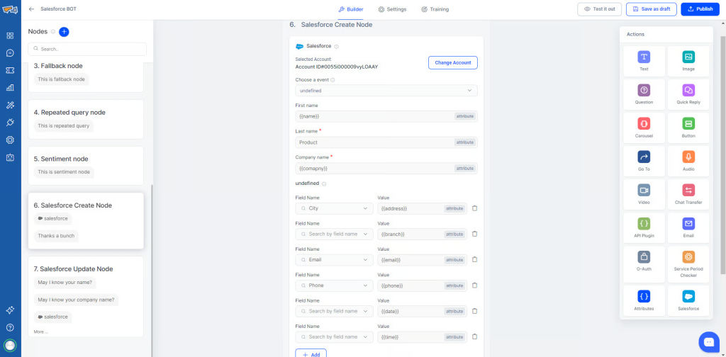 Custom Attributes Data Mapping with Salesforce