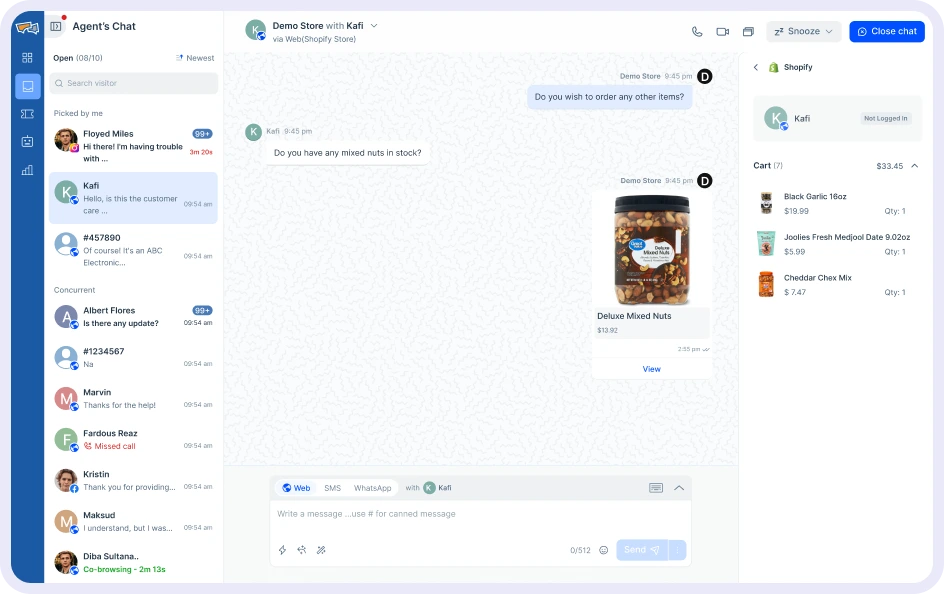 Ecommerce context like cart visibility and buyer intent signals